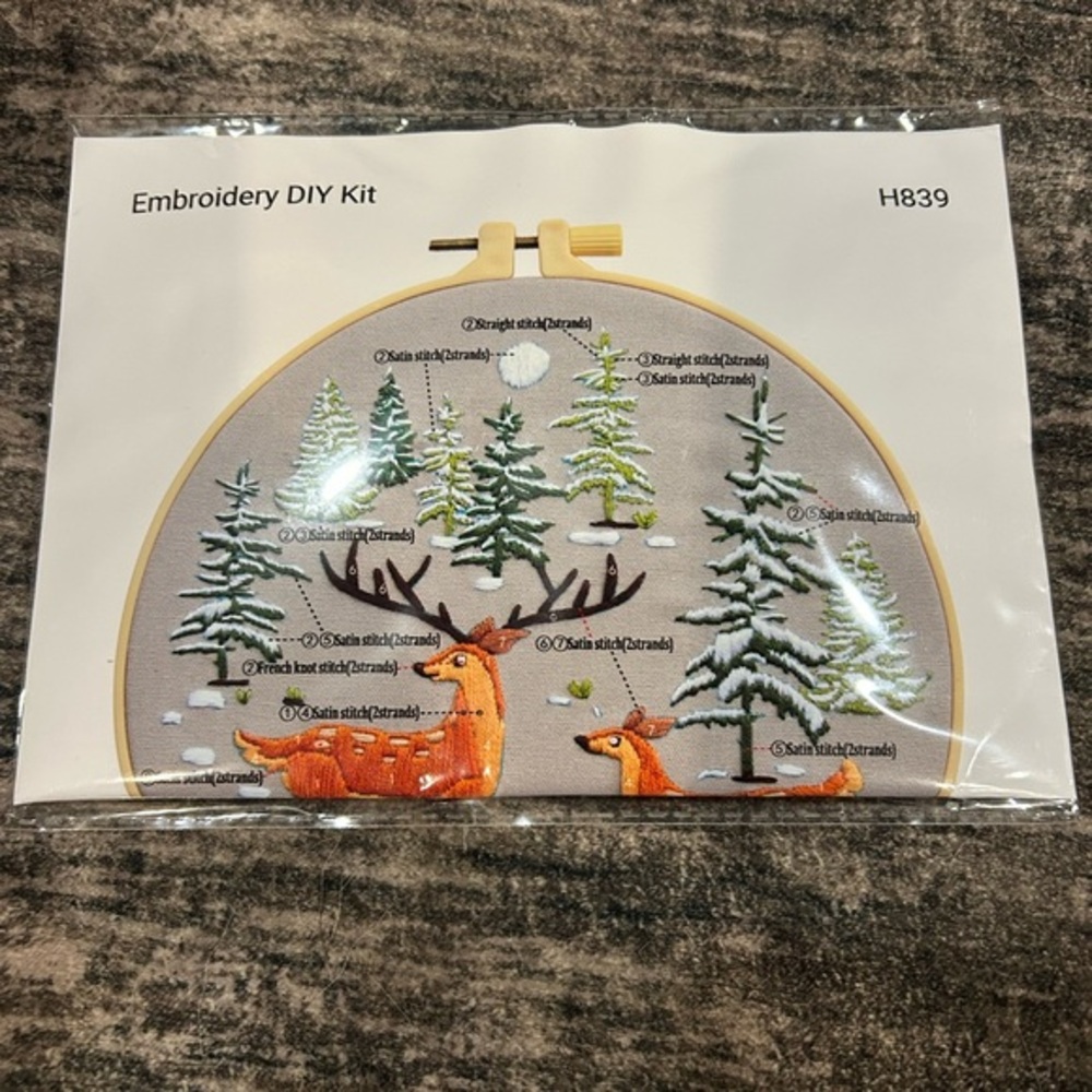 Embroidery DIY Kit with Forest Scene